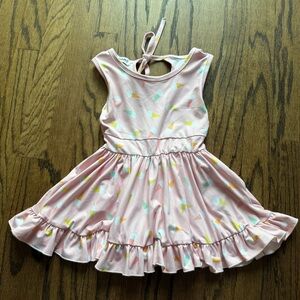 Pink Sleeveless Kids Casual Dress